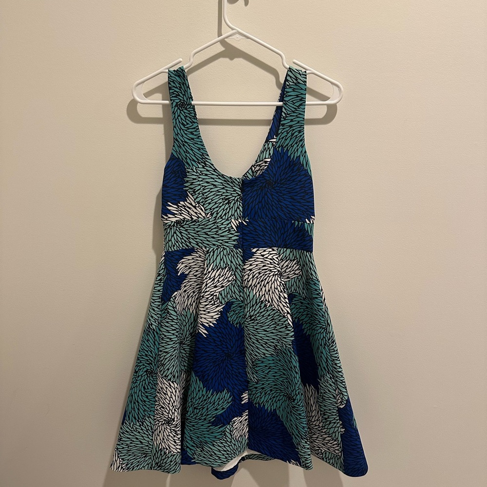 Plenty by Tracy Reese Blue and Green Patterned Dress
